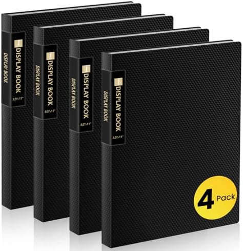 Sooez 4 Pack Binder with Plastic Sleeves 18Pocket, Displays 36 Pages 8.5x11