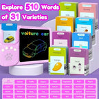 Writing Tablet with Bilingual Flash Cards for Kids, French, Pink
