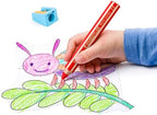 STAEDTLER Noris Junior 3-in-1 Jumbo Coloring Pencils: 12 Count - Colored Pencil, Wax Crayon, & Watercolor Pencil All In One, Toddler & Preschool Art for Ages 2+, With Sharpener, Easy Grip