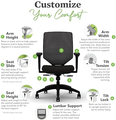 HON Solve Ergonomic Office Chair, Lumbar Support, Desk Chair, Fog