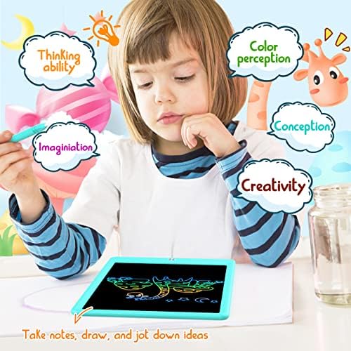 BUKEBU LCD Writing Tablet,8.5 inch Colorful Doodle Board for Kids (Blue)