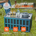 VEVOR 65L Collapsible Storage Bins with Lids 3 Packs, Stackable Crates