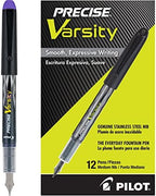 PILOT Precise Varsity Pre-Filled Fountain Pens, 1.0mm, Purple Ink, 12-Pack