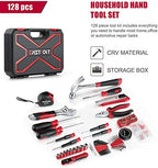 Eastvolt 128-Piece Home Repair Tool Set, Tool Sets for Homeowners, General Household Hand Tool Set with Storage Toolbox, EVHT12801, Black + Red (ASK01) (Pack of 5)
