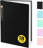 Sooez Binder with Plastic Sleeves 18-Pocket, Displays 36 Pages, 8.5"x11"