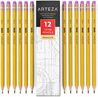 ARTEZA #2 HB Pencils, 48 Count, Pre-Sharpened, Latex-Free Erasers