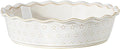 Deep Pie Dish for Baking, Ceramic Pie Pan for Apple Pie, Tart, Quiche Baking Dish, Farmhouse Decor Pie Plate, Deep Dish Pie Pan, Oven Safe, Off-White