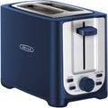 BELLA 2 Slice Toaster with Auto Shut Off - Extra Wide Slots & Removable Crumb Tray and Cancel, Defrost & Reheat Function - Toast Bread, Bagel & Waffle, Blue