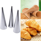 Non-stick Cream Horn Molds Stainless Steel, FantasyDay 5 inch Large Size Cannoli Tubes Kit Pack of 30 Baking Cones Pastry Roll Horn Croissant Mold - Christmas Anniversary Free Standing Cone Shape