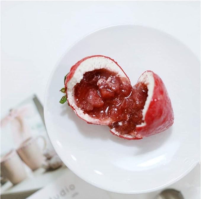 OCPO KITCHEN Strawberry Silicone Mold for Baking Mousse Cake, French Fruit Dessert, Pastry, Chocolate, Ice Cream, Cake Decoration Mold, 3D Strawberry Shape (15-Cavity)