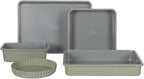 Sur La Table Kitchen Essential Carbon Steel Baking Pans Bakeware Set W/Premium PFOA, PFAS, PTFE Free Grey Non stick - Juniper Green Exterior