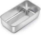 E-far Loaf Pan for Baking Bread, 9 x 5 Inch Stainless Steel Baking Loaf Pan, Metal Bakeware for Bread Meatloaf Cake Brownies, Healthy & Non Toxic, Brushed Finish & Easy Release, Oven & Dishwasher Safe