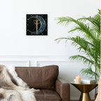 3dRose Wall Clock Silent - 13 inch - A Celtic Moon with a Fantasy Sword. - Creative Studios – Celtic Knot