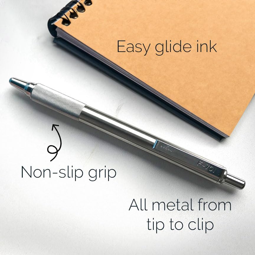 Zebra Pen STEEL G-750 & F-701 & M-701 Pen and Pencil Gift Set, 3-Pack