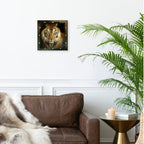 3dRose Wall Clock Silent - 13 inch - Portrait of a Tiger - Designs Animal Themes