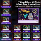 16" Rechargeable LED Drawing Board,13 Light Effects Neon Light Up Drawing Tablet,Dry Erase Glow Doodle Pad with Markers & Tracing Paper,Gift Toy for Boys Girls Birthday Christmas
