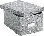 Oxford 40590 Reinforced Board Card File, Lift-Off Cover, Holds 1,200 5 x 8 Cards, Black/White