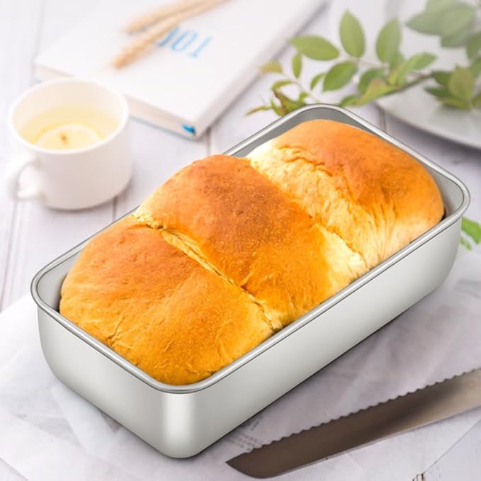 E-far Loaf Pans for Baking Bread 9x5, 12 Pack Stainless Steel Loaf Pan, Rectangle Metal Bakeware Mold for Homemade Banana Bread Meatloaf Brownies, Healthy & Non Toxic, Easy Release & Dishwasher Safe
