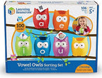 Learning Resources Vowel Owls Sorting Set - Phonics Games for Kids, Vowel Sounds, Toddlers Vocabulary Building, ABC Word Game, Reading skills Toys, Learn to Read, Gifts for Boys and Girls, multicolor