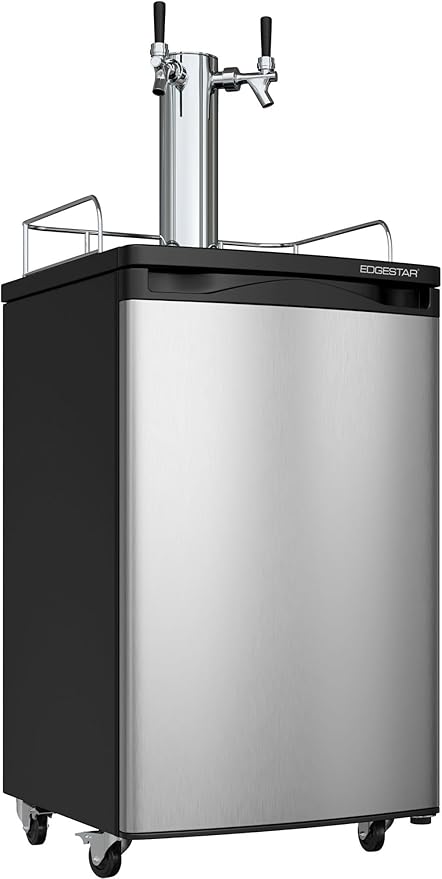EdgeStar KC2000SSTWIN Full Size Stainless Steel Dual Tap Kegerator & Draft Beer Dispenser - Stainless Steel