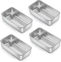 E-far Loaf Pan Set of 4, 9x5 Inch Stainless Steel Bread Loaf Pan, Metal Bakeware for Baking Bread Cake Meatloaf Brownies, Healthy & Non Toxic, Easy Release & Dishwasher Safe