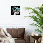 3dRose Wall Clock Silent - 13 inch - Sorry IAM Late I Saw a Cow for Farm Farmer Lovers - Farmer