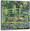 3dRose Wall Clock Silent - 10 inch - Water Lilies and Japanese Bridge by Claude Monet 1899 - BLN Claude Monet Collection