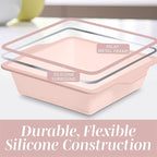 COOK WITH COLOR 17 Pc. Silicone Baking Pan Set - Non-Stick & Easy Clean Silicone Muffin Pans for Baking with Sturdy Metal Frame for Stability, Flexible Cake Molds, Includes Measuring Cups and Spoons