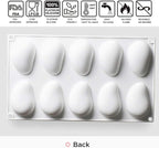 OCPO KITCHEN Mango Silicone Mold for Baking Mousse Cake, Fruit French Dessert, Pastry, Chocolate, Ice Cream, Cake Decoration Mold, 3D Mango Shape (10-Cavity)
