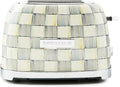 MACKENZIE-CHILDS 2-Slice Toaster, Decorative Toaster for Kitchen, Gray-and-White Sterling Check