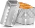 E-far Loaf Bread Pan Set of 10, 9x5 Stainless Steel Loaf Pan, Metal Rectangle Bakeware for Baking Homemade Bread Banana Cake Meatloaf, Non-Toxic & Rust Free, Easy Release & Dishwasher Safe