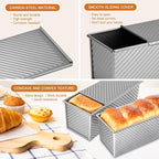 2.2lb Pullman Loaf Pan with Lid, Nonstick Carbon Steel Square Bread Pan for Baking Shokupan, Sandwich, Pain de Mie & Sourdough – Includes 6 Bonus Tools