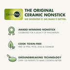GreenPan Stainless Steel Tri-Ply Reserve 10” and 12” Frying Pan Skillet Set, Multiclad Cookware, Induction, Oven & Broiler Safe to 600°F, Heat Responsive Core, Dishwasher Safe, Gold Handles