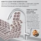 CHEFMADE Tube Cake Pan, 12-Cavity Non-Stick Cyclone Doughnut Bakeware for Oven Baking (Champagne Gold)