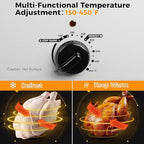 22 Quart Electric Turkey Roaster Oven with Self-Basting Lid Design, Large Stainless Steel Roaster Oven with Removable Pan & Rack, Silver