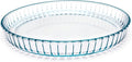 Pie Plate 10.5 Inch, Oven Glass Pie Pan for Baking Pie Crust, Pie Dish with Rippled Edge, Clear Baking Pan