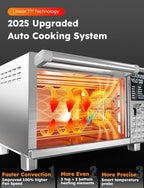 Nuwave Bravo XL Pro Air Fryer Toaster Oven, Improved 100% Super Convection, Quicker & Crispier Results, 100 Presets, Multi-Layer Even Cooking, 50-500F, Smart Probe, PFAS Free, 30QT, Stainless Steel