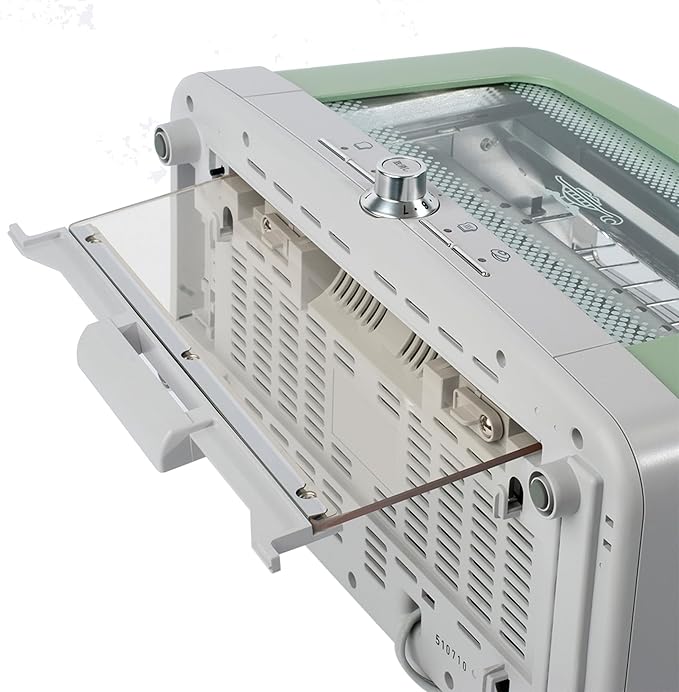 Graphite Heating Technology Pop-Up Toaster w/7 Heat Settings, 3 Toasting Functions & Unique Bagel Mode, Olive/Brushed Nickel
