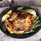 Granite Roasting Pan, 18” Enameled Roasting Pan with Domed Lid. Oval Turkey Roaster Pot, Broiler Pan Great for Turkey, Chicken, Lamb, Vegetable. Dishwasher Safe Cookware Fit for 18Lb Turkey by Kendane