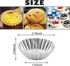 35Pcs Mini Tart Pans Egg Tart Mold, 2.75" Aluminium Mini Pie Tins Reusable Tart Pans for Baking