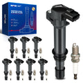 KAX 8-Pack Ignition Coils and Iridium Spark Plug Set Compatible with 2002-2008 Liberty, Grand Cherokee, 2004-2008 Dakota, 2007-2