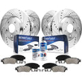 Detroit Axle - Brake Kit for Chevy Impala Malibu Buick LaCrosse Regal Allure, Drilled & Slotted Brake Rotors and Ceramic Brakes