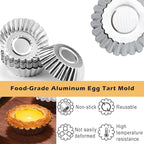 35Pcs Mini Tart Pans Egg Tart Mold, 2.75" Aluminium Mini Pie Tins Reusable Tart Pans for Baking