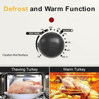 24Qt Turkey Roaster Oven Buffet with Self-Basting Lid, 1450W Electric Roaster Oven with Cool-Touch Handles, Removable Pan and Rack, Stainless Steel, White