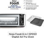 Ninja Digital Air Fry Countertop Oven, 8-in-1 Functionality, 1800W, Flip-Up Design, XL Capacity, Air Fry Basket, Wire Rack & Crumb Tray, Silver, SP101