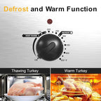 RoyalCraft 26-Quart Electric Roaster Oven with Visible Self-Basting Lid, Turkey Roaster Oven with Removable Pan and Rack, Perfect for Large Meals and Holiday Feasts, Silver
