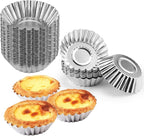 35Pcs Mini Tart Pans Egg Tart Mold, 2.75" Aluminium Mini Pie Tins Reusable Tart Pans for Baking