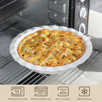 MALACASA Ceramic Pie Pan, Pie Pan for Baking 9 Inch, 40 OZ Pie Plate Round Pie Dish for Baking Fluted Pie Dish Baking Pan, Non Stick Deep Pie Dishes for Quiche, Apple Pies, Pot Pies, Tart, etc.