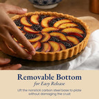 Classic All-in-One Tart Pan 9 Inch Removable Bottom Set with Patented Silicone Crust Shaper & Pie Weight - Quiche Baking Dish & Tart Molds for Baking Fruit Tarts, Pies & Quiches