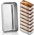 E-far 8 Pack Stainless Steel Loaf Pans, 9x5 Inch Bread Bread Pans, Metal Bakeware for Baking Bread Cake Meatloaf Brownies, Healthy & Non Toxic, Easy Release & Dishwasher Safe
